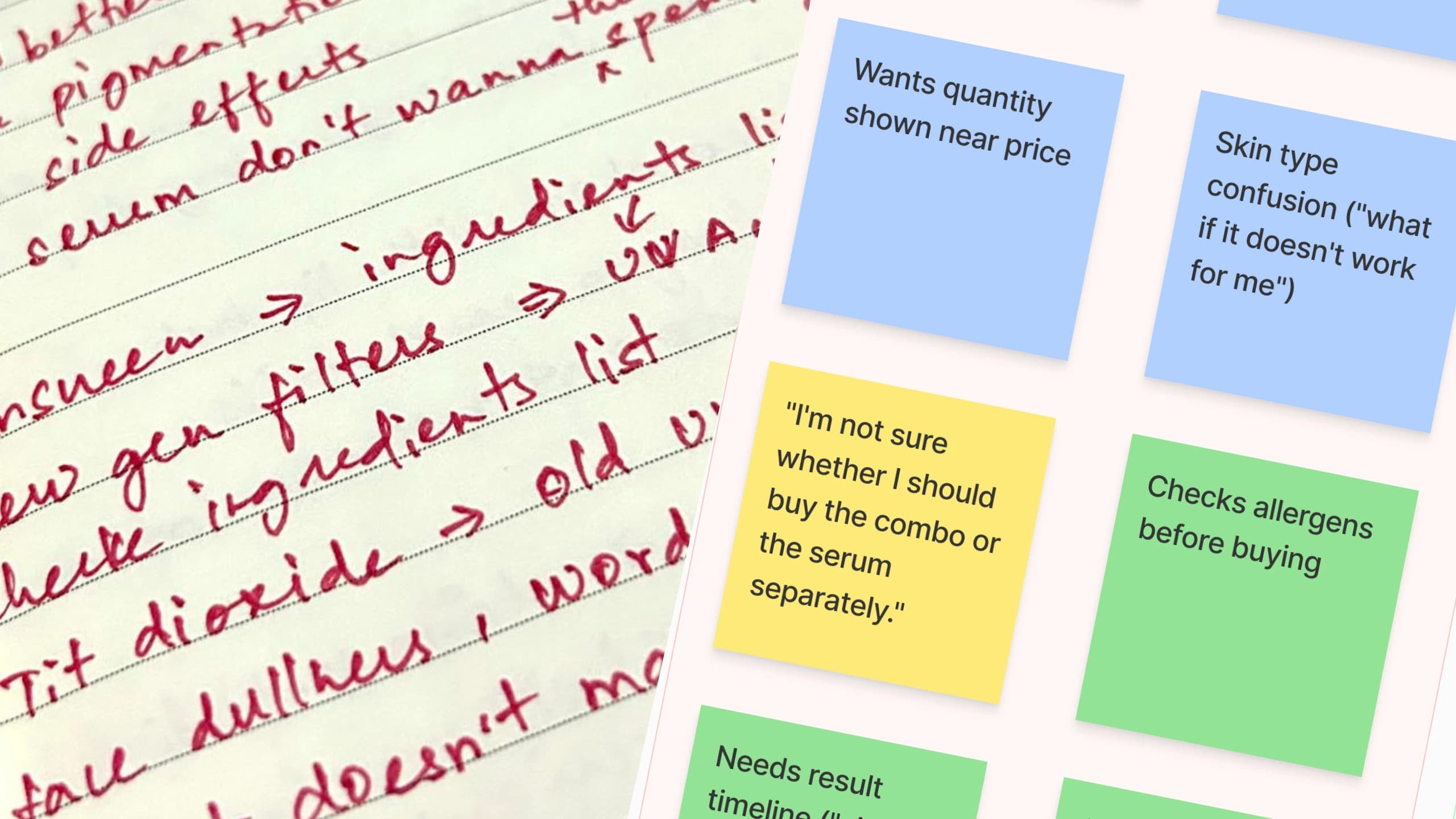 From handwritten interview notes to key observations.