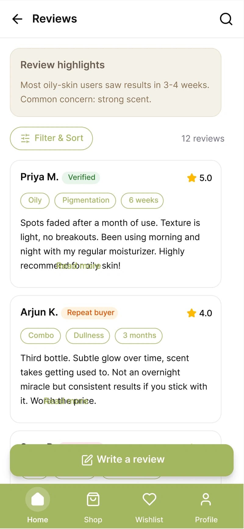 Context alongside each review